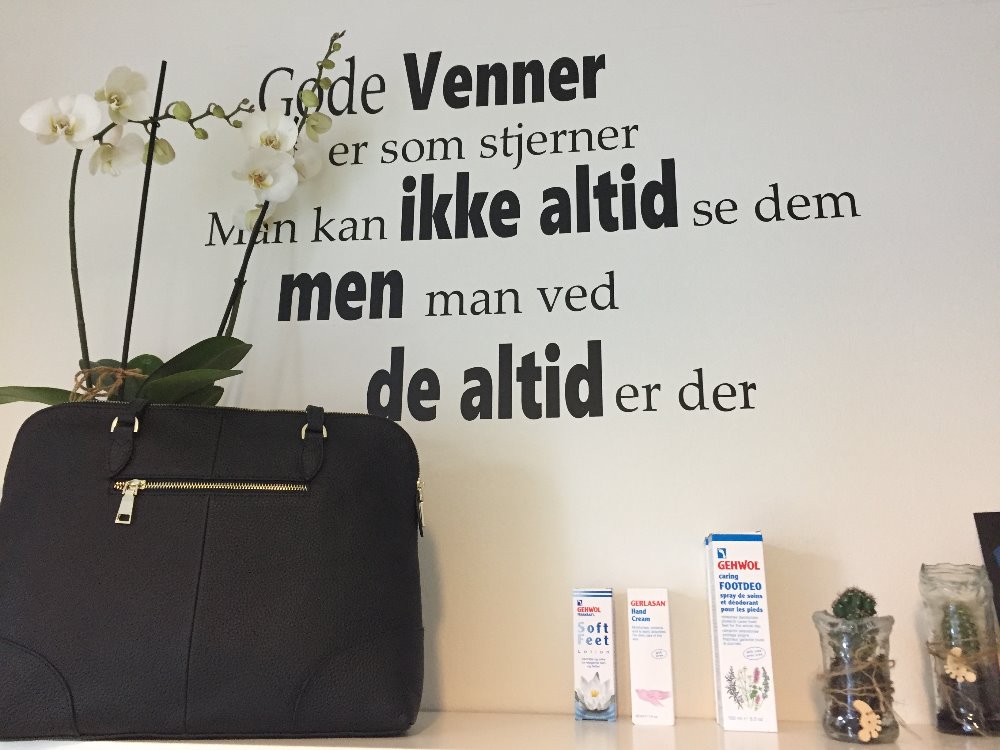 Blomster og plejeprodukter i klinikken
